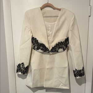 Innovate Denim cream pin stripe blazer